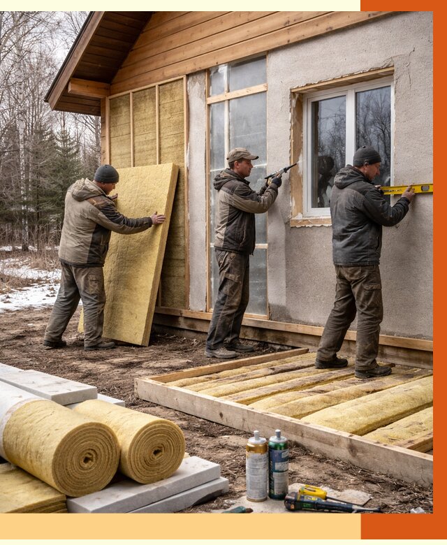 Утепление дачного дома в Кропоткине от 5158 руб/м2 — недорого | ТепломастерКрп