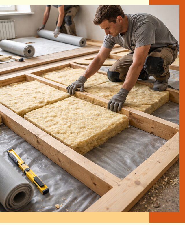 Утепление деревянного пола в Кропоткине от 1629 руб./м2 под ключ | ТепломастерКрп